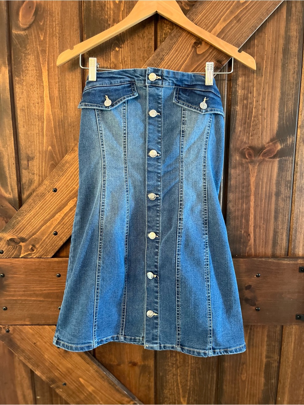 Women’s Denim Faux Button-Front -Denim Blue NEW WITH TAGS -Small-